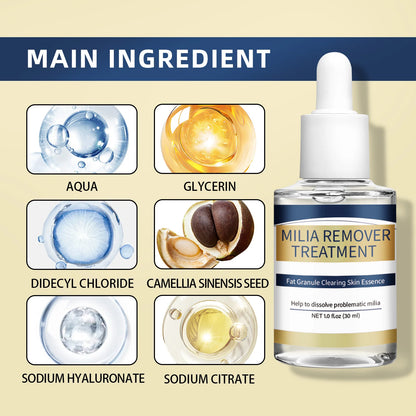 Milia Remover Essence Treatment Fat Granule Clearing Skin Hyaluronic Acid Deep Hydration and Gentle Exfoliation Hydrates Smooths
