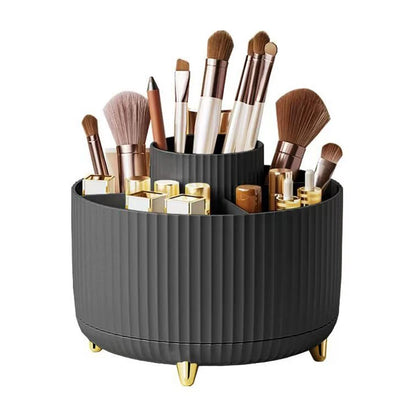 1Pcs 360° Rotating Makeup Brush Holder Storage Box, 5 Slot Makeup Brush Cup, Suitable for Bathroom Dressing Table,Office Desktop