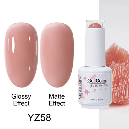 Clou Beaute 15ml Nail Gel Polish Warm Color Dark Red Brown Semi Permanent Nail Art Manicure Soak Off LED UV Varnishes Lacquer