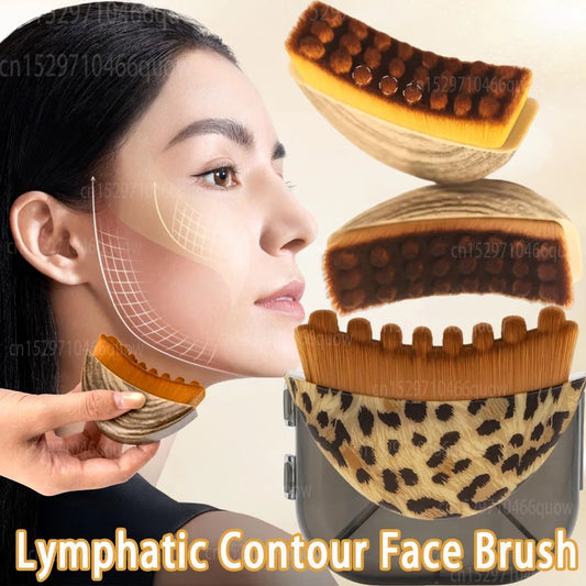 Lymphatic Contour Face Brush Soft Exfoliation Brush Reduce Puffiness Relief Fatigue Massager Skin Sculpting Tool Dry Brushing