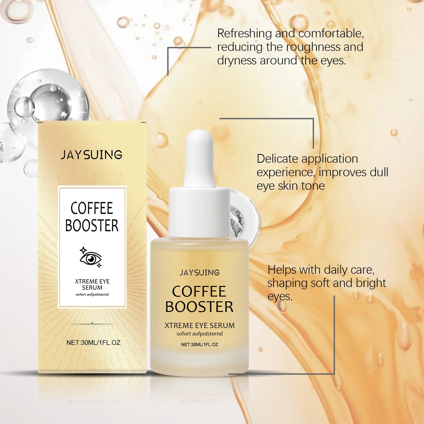 Jaysuing Caffeine Eye Serum Anti Wrinkle Firming Skin Remove Dark Circles Brighten Eyes Ageless Instantly Moisturize Nourish Eye