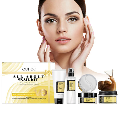 Snail Mucin 96 Skin Care Set Fade Fine Lines Wrinkles Repair Tighten Moisturizing Facial Smooth Brightening Facial Essence Set