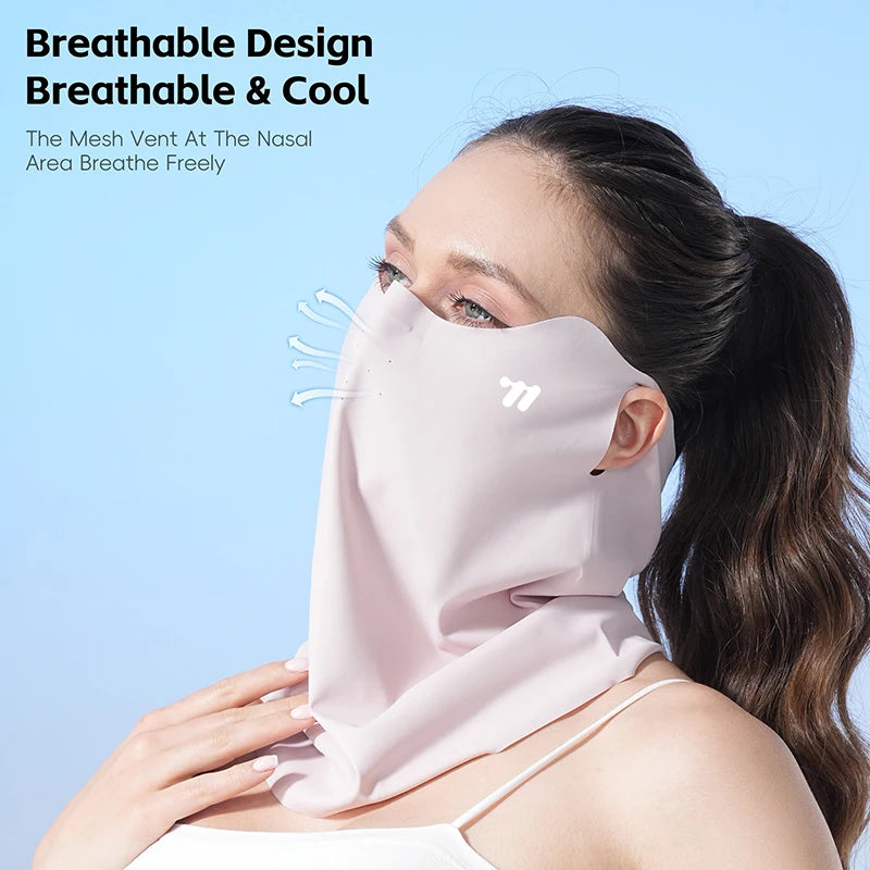 WEST BIKING Mask Breathable Sunscreen Face Veil Ice Silk Face Mask Sun Protection Neckline Face Cover Summer Cycling Hiking