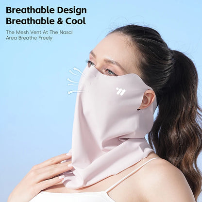 WEST BIKING Mask Breathable Sunscreen Face Veil Ice Silk Face Mask Sun Protection Neckline Face Cover Summer Cycling Hiking