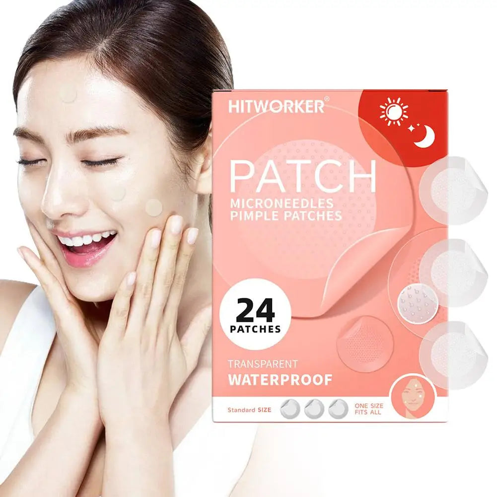 24PCS Microneedle Acne Patch Painlessly Penetrate Acne Patches Blemishes Pimples Covering Patch Daily Unisex Skincare Ultra-fine
