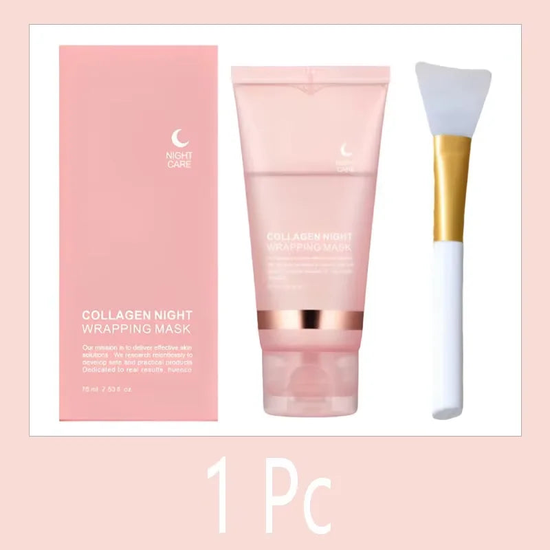 Collagen Facial Mask And Brush Set Rejuvenates Moisturizes Brightens Skin For Glowing Elasticity Korean Face Care Treatment