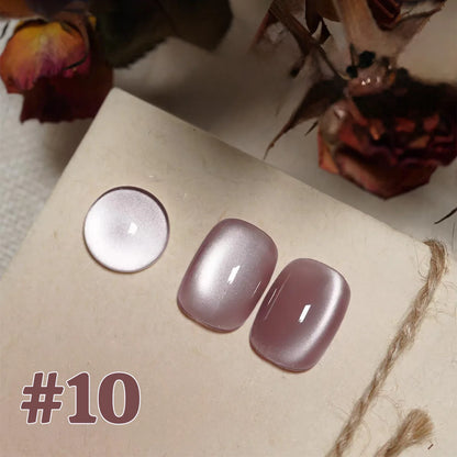 10ML 1-21PCS 2025 Autumn New Emerald Green Magnet Cat's Eye Gel Nail Polish Green Whitening Glass Bead Cat Eye Nail Polish