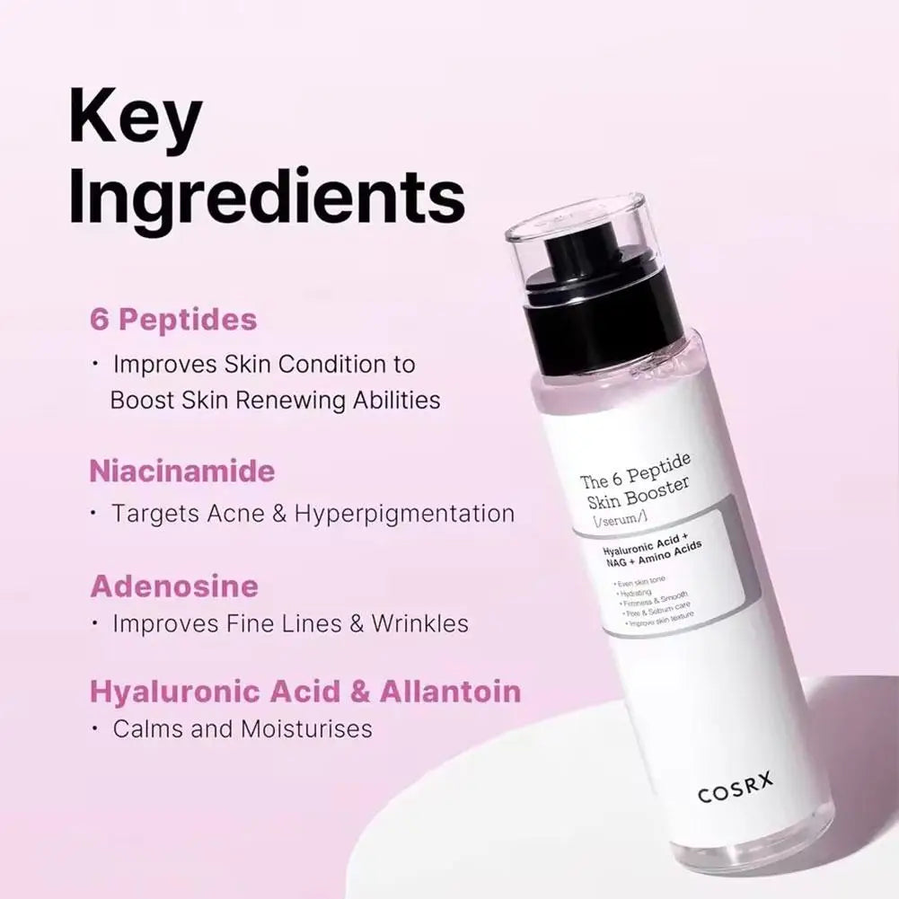 COSRX The 6 Peptide Booster 150ml Firming Brightening Face Essence Niacinamide Hyaluronic Acid All Skin Types Care