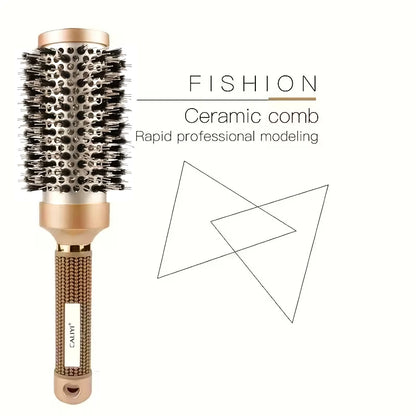 4 Sizes Heat Conductive Aluminum Barrel Volumizing Curling Styling Brush with Air Vents Thermal Ceramic Boar Bristle Hair Brush
