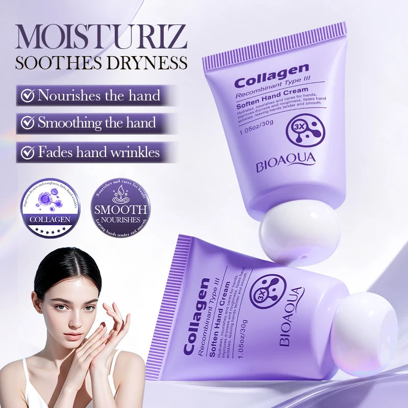 BIOAQUA Collagen Hand Cream Nourishing Moisturizing Anti-Aging Anti Wrinkles Whitening Hands Skin Care Products