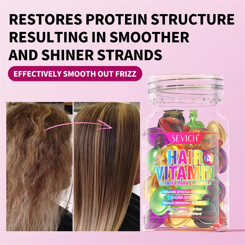 MIX Hair Vitamin Capsule Keratin Oil Fast Restore Soft Smooth Shiny Hair Care Nourish Repair Hair Damaged Splitting Treatment