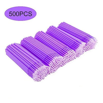 500 - Piece Lot of Eyelash Extension Cleaning Swabs - Ideal for Lash Lift Glue Removal, Microblade Makeup & Micro Brush