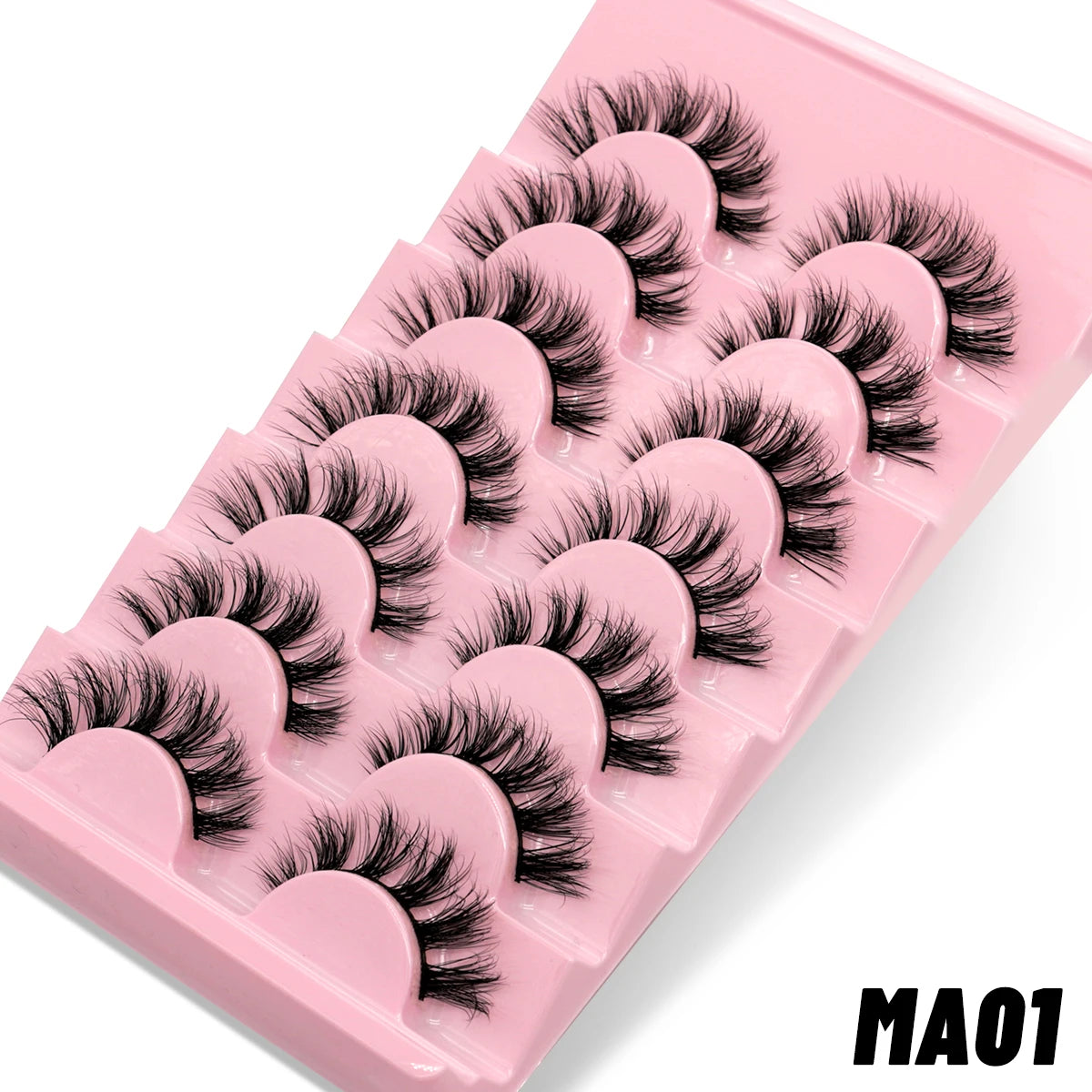 GROINNEYA Manga Lashes 5/7 pairs Eyelashes 3D Natural False Lashes Fluffy Soft Cross Wispy Natural Eyelash Extension Makeup