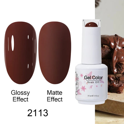 Clou Beaute 15ml Nail Gel Polish Warm Color Dark Red Brown Semi Permanent Nail Art Manicure Soak Off LED UV Varnishes Lacquer