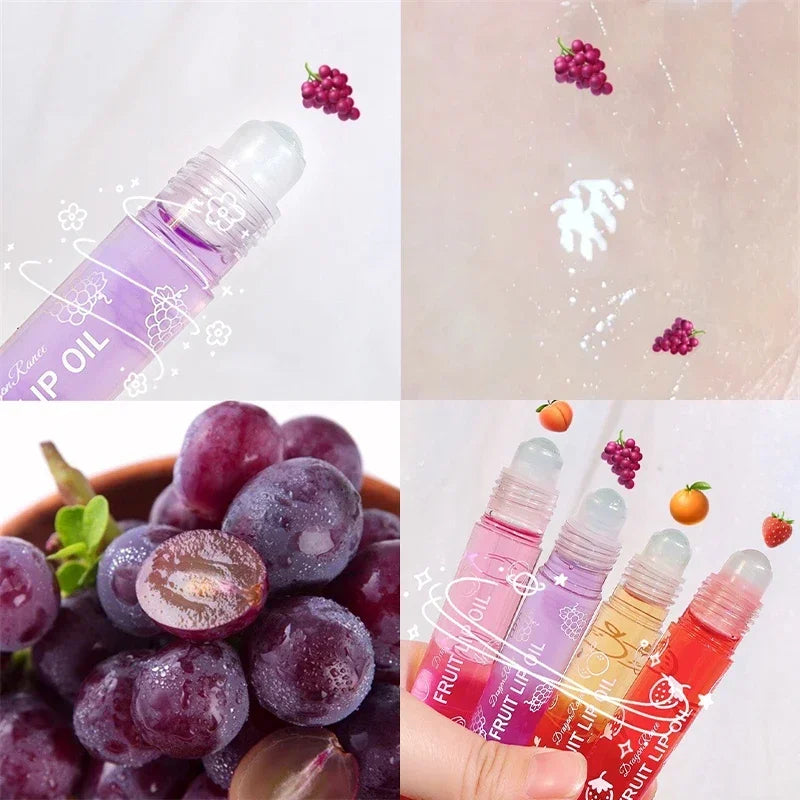 Fresh Fruit Roll-on Lip Balm Lip Makeup Primer Moisturizing Clear Transparent Lipoil Long Lasting Hydrating Lip Gloss Cosmetics