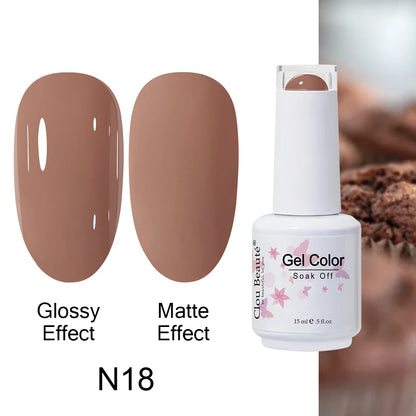 Clou Beaute 15ml Nail Gel Polish Warm Color Dark Red Brown Semi Permanent Nail Art Manicure Soak Off LED UV Varnishes Lacquer