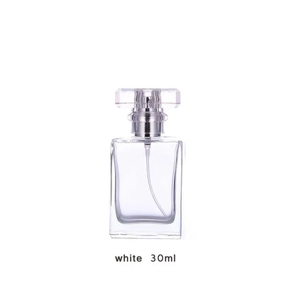 1PC Elegant Portable Glass Perfume Atomizer 1.01oz Square Flat Spray Bottle with Black Cap BPA Free Travel Friendly
