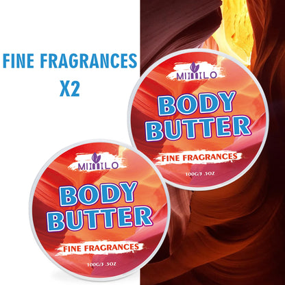 100g two bottles of body glaze - 8 flavors, daily nourishing and moisturizing - non-greasy, with storage bag