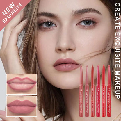 Lip Liner Lipstick Pen Waterproof Long-Lasting Contouring Lip Pencil Matte Finish Beginner Automatic Lip Liner Bean Paste Color Contouring Pen Automatic Rotating Lip Liner