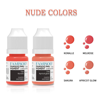 FAMISOO New 4 Colors 5ML Professional Permanent Makeup Pigments Tattoo Lips inks Tattoo Pigments Beauty Art Women Use