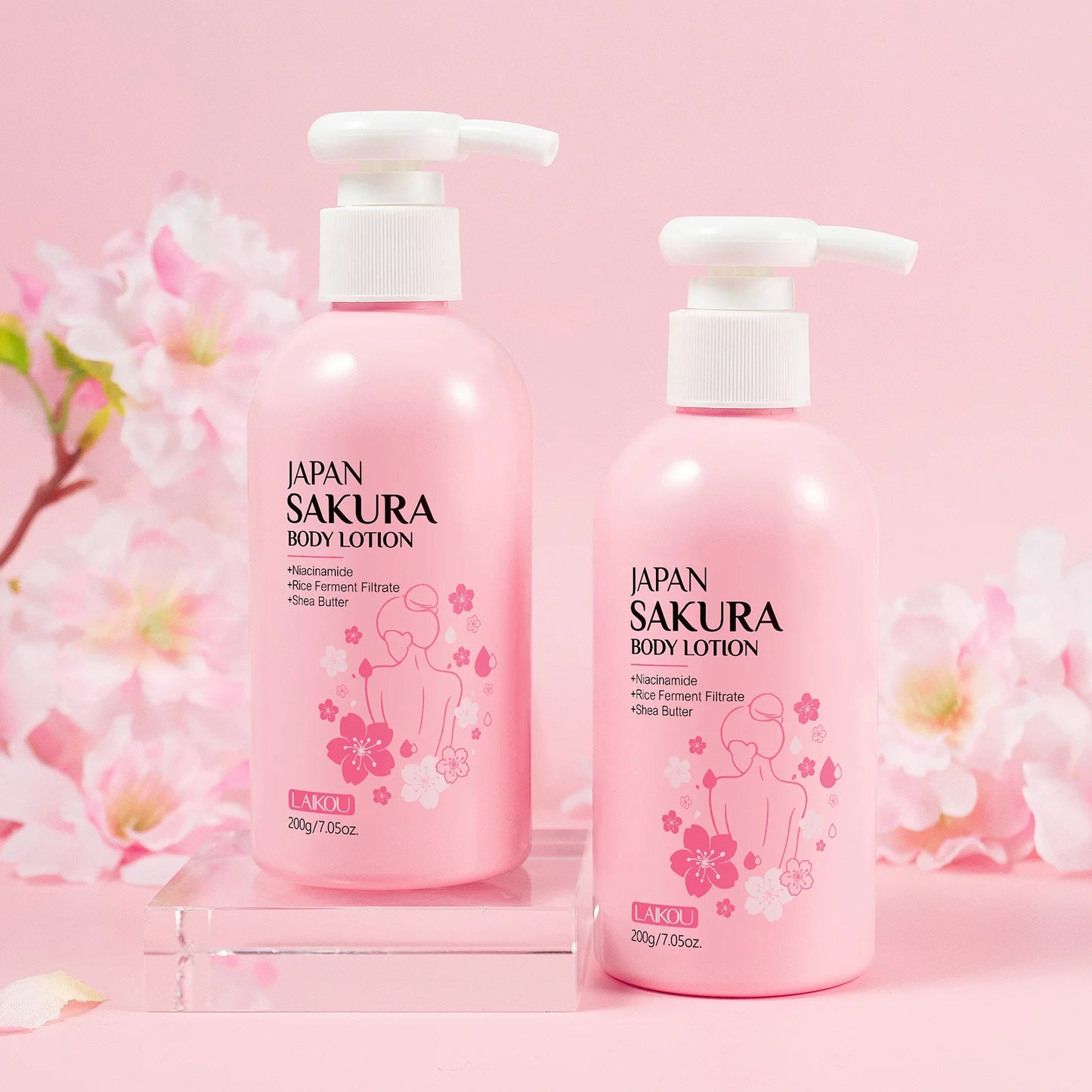 Laikou Cherry Blossom Body Lotion Moisturizing & Repairing  Winter Chapped Skin Care Moisturizing Without Greasiness 200g