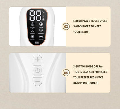 EMS Microcurrent Facial Device Rechargeable V-Lift Massager with Vibration Modes&Electrode Pads for Home Skincare and Contouring