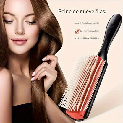 WANMEI, 1 Uds., cepillo de pelo de masaje para desenredar de 9 filas para pelo liso y rizado, peine extraíble, herramienta de pe