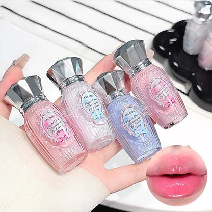 Lckgo Crystal Clear Moisture Lip Essence Gloss - Wrinkle Improvement Moisturizing Lip Balm, Mirror Gloss Lip Oil, Lipstick-Style Volume Lip Gloss