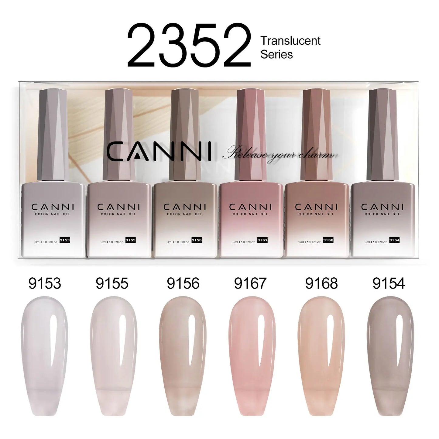 9ml CANNI TPO FREE HEMA FREE Ultra Consistency Nail Gel Polish Set Round Brush Semi Permanent Soak Off UV LED Gel Nail Kit