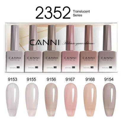 9ml CANNI TPO FREE HEMA FREE Ultra Consistency Nail Gel Polish Set Round Brush Semi Permanent Soak Off UV LED Gel Nail Kit