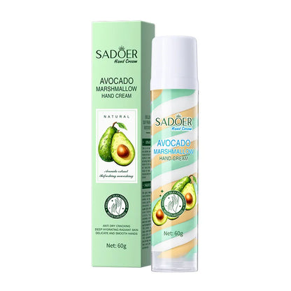 Fruit Marshmallow Hand Cream 60g – Tri-Color Nourishing Formula with Sweet Scent, Deeply Moisturizing Care for Dry Winter Hands