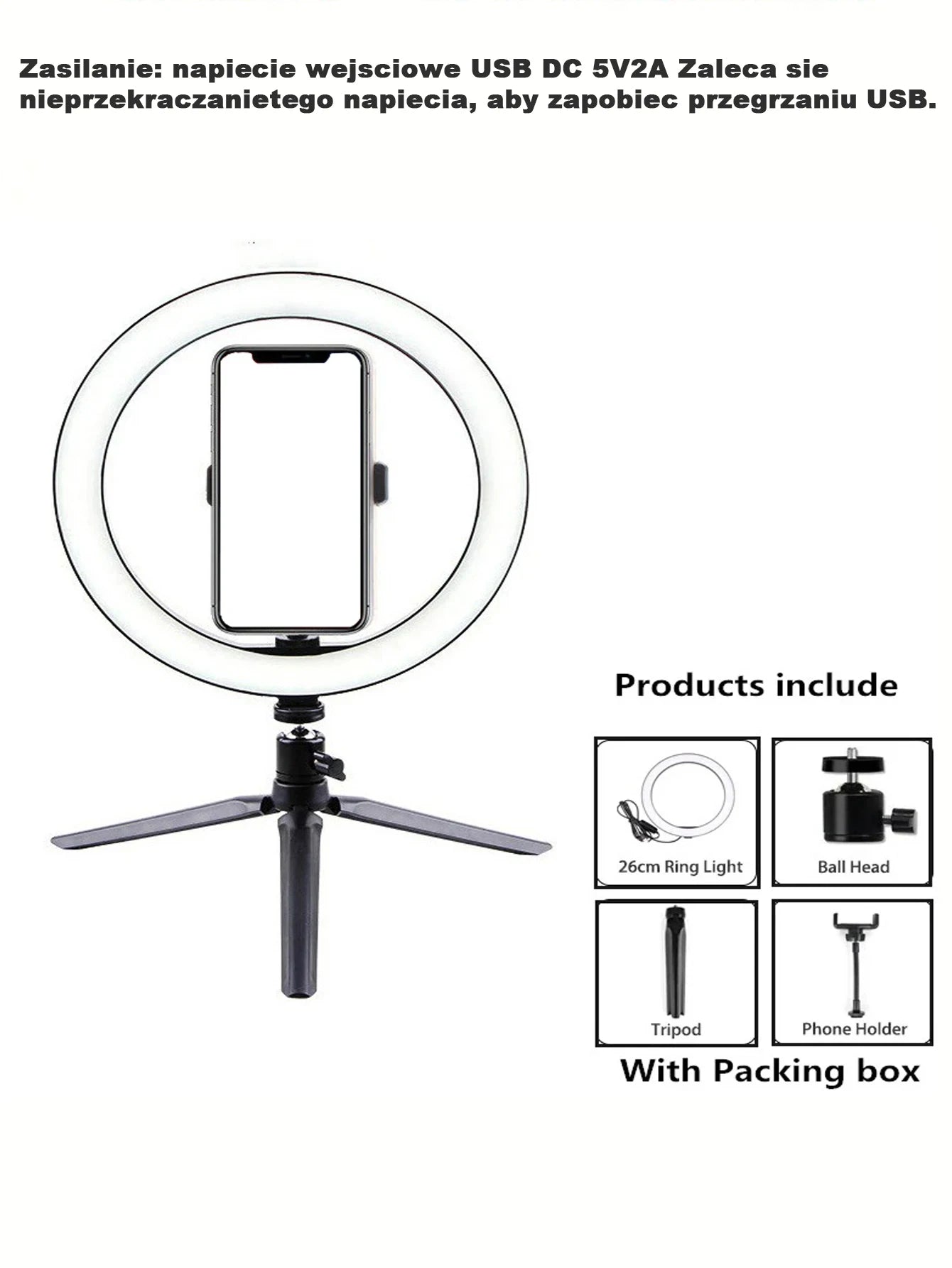 26 cm shooting light 26 cm light ring + tripod stand
