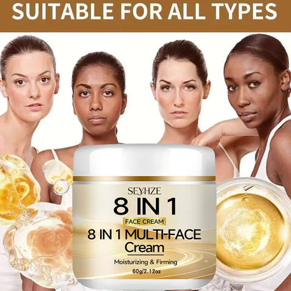 SEYHZE 8-in-1 Multi-Effect Moisturizing Tightening Cream with Ceramides Collagen Niacinamide Retinol Vitamin C Brightening Firmi