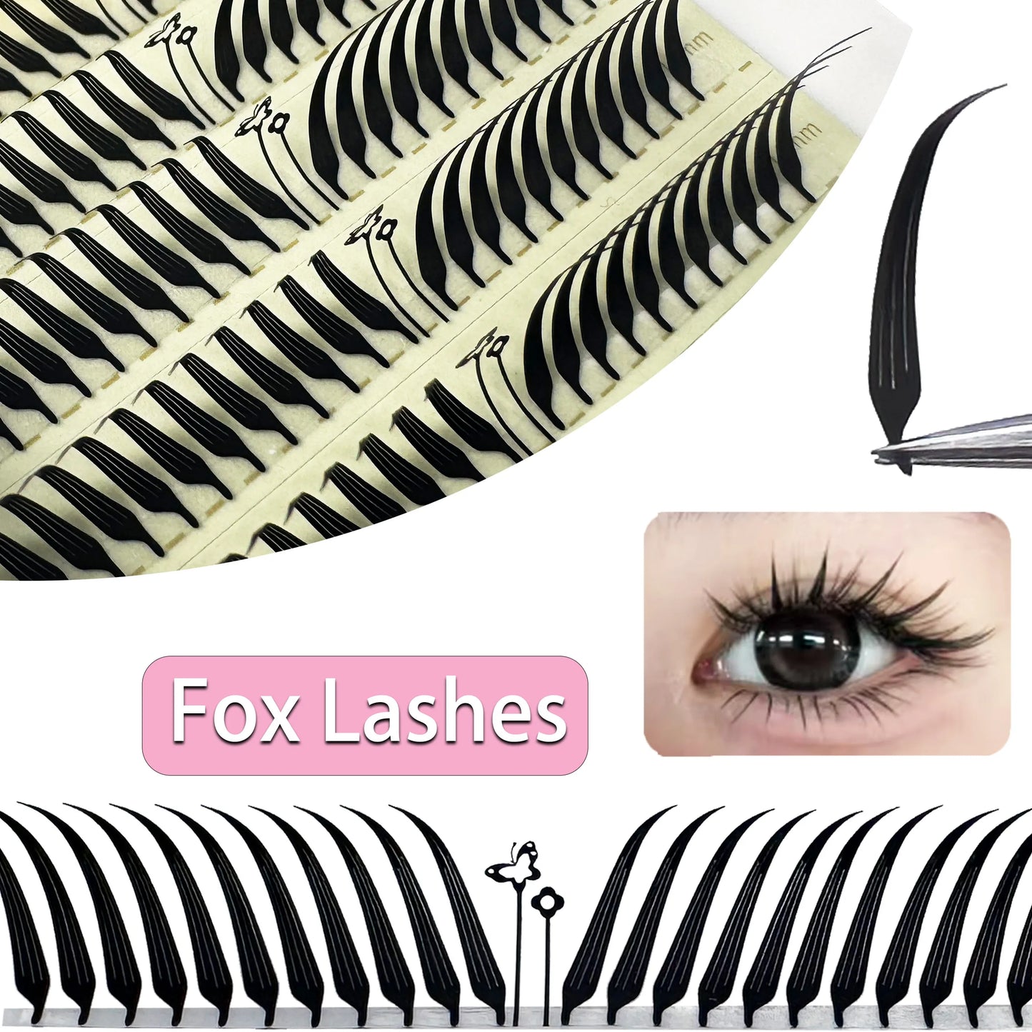 Anime Spire Eyelash Extension Feather Shape C/D Curl Premade Fans Tower Lashes Soft Lightweight Manga Effect False Lashes Makeup