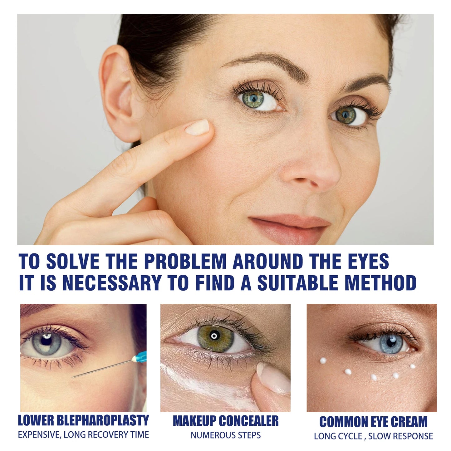 Anti Aging Eye Cream with Hyaluronic Acid Fade Fine Lines Remove Dark Circles Puffiness Moisturizing And Firming for Eye Bags