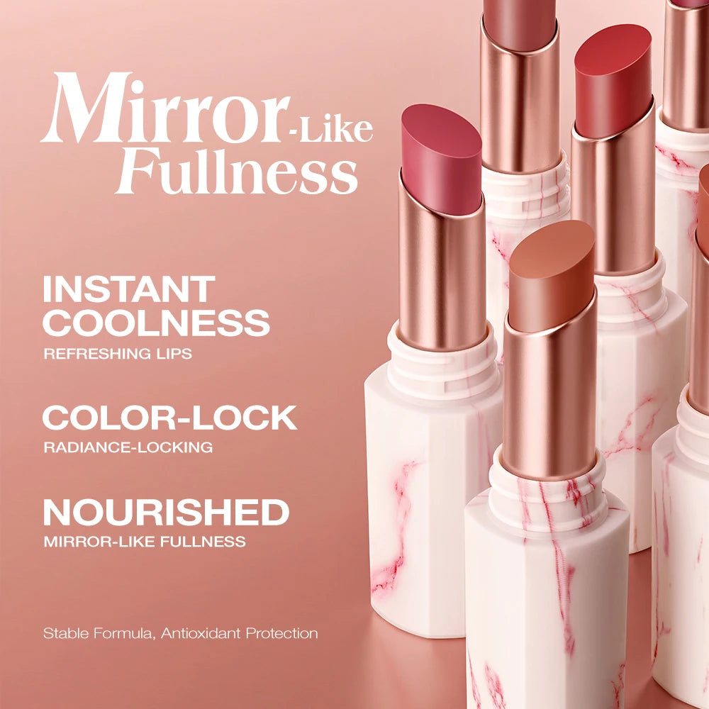 O.TWO.O Glossy Lipstick Lip Tint Mirror Ice-film 24h Moisturize Nourish Smooth Non-Sticky 3D Glossy Lip Glaze Lipstick Makeup