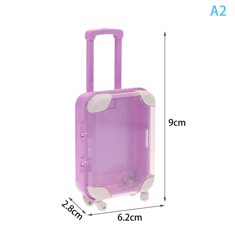 1Pc Simulation Mini Trolley Cases False Eyelashes Makeup Carrying Suitcase ABS Small Toiletry Box Women Travel Gift Box