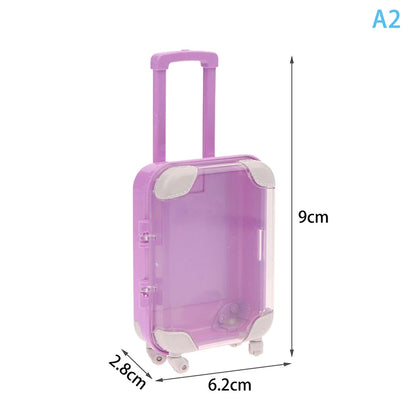 1Pc Simulation Mini Trolley Cases False Eyelashes Makeup Carrying Suitcase ABS Small Toiletry Box Women Travel Gift Box