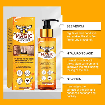 Bee Venom Face Body Serum Anti-Wrinkle Firming Essence Reduces Fine Lines Brightens Nourishing Smoothing Firming Massage Care