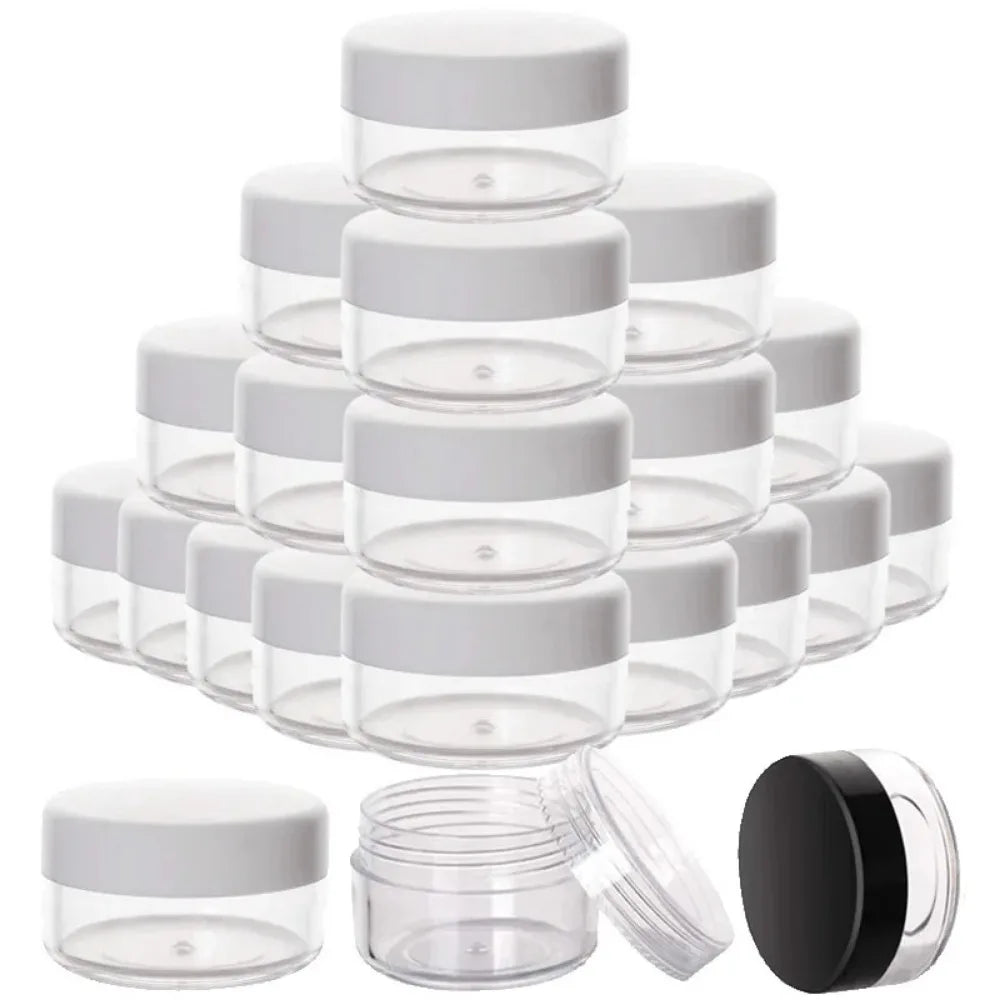 20Pcs 2g 3g 5g 10g 15g 20g Portable Plastic Cosmetic Empty Jars Clear Bottles Eyeshadow Makeup Cream Lip Balm Container Pots