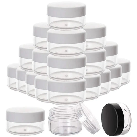 20Pcs 2g 3g 5g 10g 15g 20g Portable Plastic Cosmetic Empty Jars Clear Bottles Eyeshadow Makeup Cream Lip Balm Container Pots