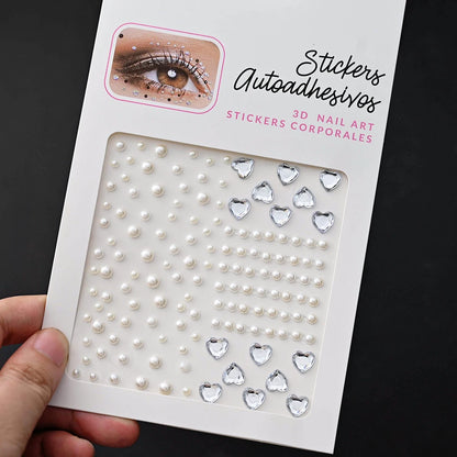 132/162/216/900pcs Coorful Diamonds Tattoos Stickers 3/4/5/6mm Face Rhinestones Tattoo for Party Body/Eye Makeup Gem Accessories