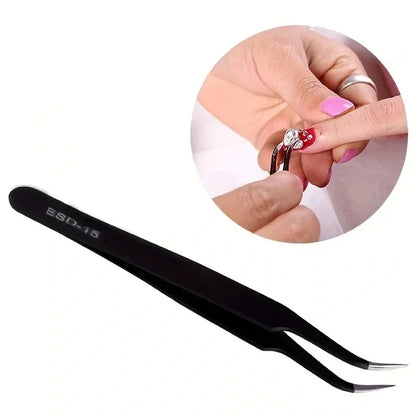 1PC Stainless Steel Curved Straight Eyebrow False Eyelash Tweezers Nail Art Extension Makeup Tool Eeyelashes Tweezers