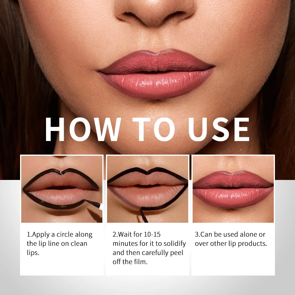 Lakerain Peel Off Lip Liner Waterproof Smudge-proof Lip Liner Long Lasting Color Non-fading Hydrate Nourish Lip Contour Makeup
