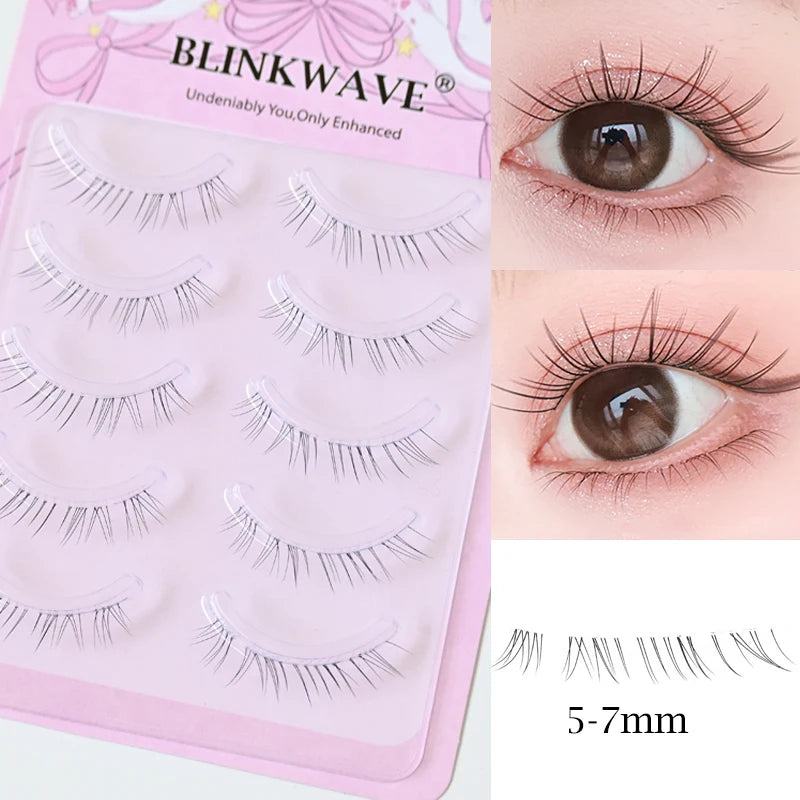 5 Pair Clear Band Lower Eyelashes Handmade False Eyelashes Bottom Lashes Natural Manga Lashes douyin makeup lash Extension