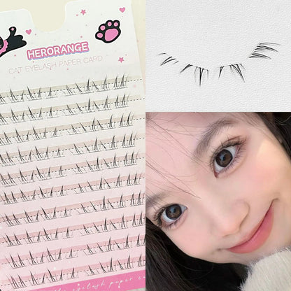 80pcs/set Segmented Lower Eyelashes False Eyelashes Makeup Tools Natural Fake Lower Lashes Women's Cosmetic Supplies