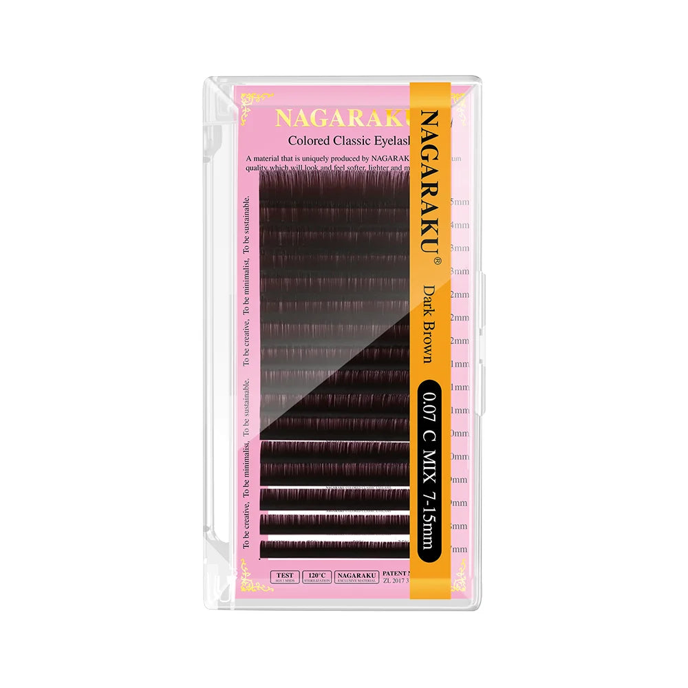 NAGARAKU Brown Eyelashes Individual Eyelash Makeup 16 Lines Brown Color High Quality Super Soft Natural Synthetic Mink