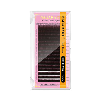 NAGARAKU Brown Eyelashes Individual Eyelash Makeup 16 Lines Brown Color High Quality Super Soft Natural Synthetic Mink