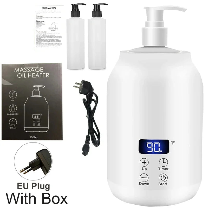 NEW Essential Oil Heater LED Display Temperature Adjust Single Massage Oil Bottle Warmer Massage Oil Heater