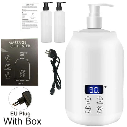 NEW Essential Oil Heater LED Display Temperature Adjust Single Massage Oil Bottle Warmer Massage Oil Heater
